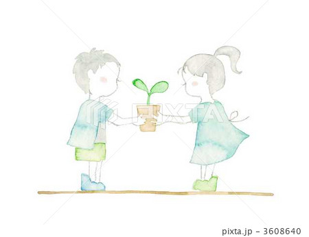 子供と新芽 子供と新芽 3608640