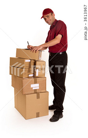 Friendly messenger delivering merchandise Friendly messenger delivering merchandise 3613967