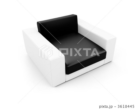 Black and white color armchair isolated view Black and white color armchair isolated view 3618445