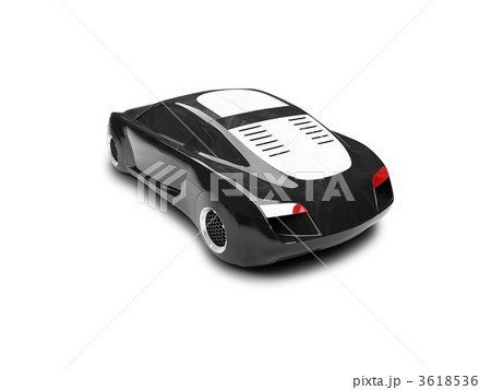 isolated black super car back view 03 3618536