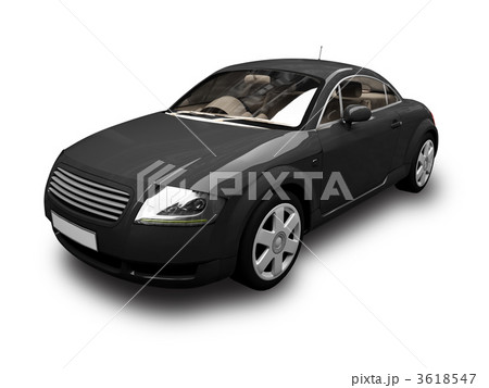 isolated black sport car front view 02 3618547
