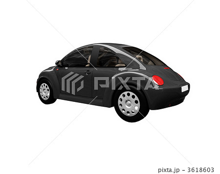 isolated black bug car back view 01 3618603