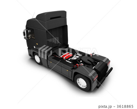 Bigtruck isolated black back view 3618865