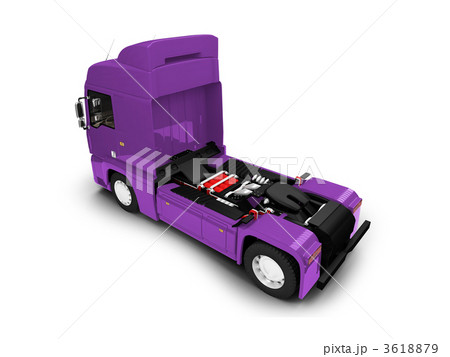 Bigtruck isolated purple back view 3618879