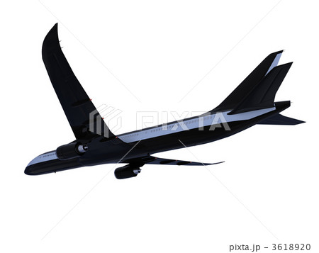 Black aircraft isolated view 3618920