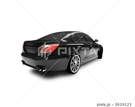isolated black car back view 01 3619123