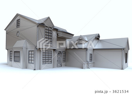 Stately home architecture model with blue sky 3621534