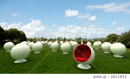 Cocoon chairs in a meadow 3621832