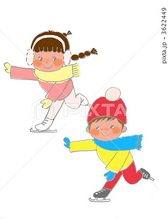 アイススケート 子供 カルチャースクールのイラスト素材
