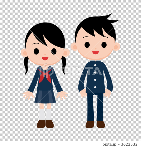 黒髪・紺色の制服の学生  3622532