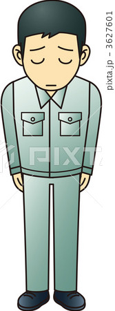 お詫び　作業員　グレー 3627601