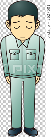 お詫び　作業員　グレー 3627601