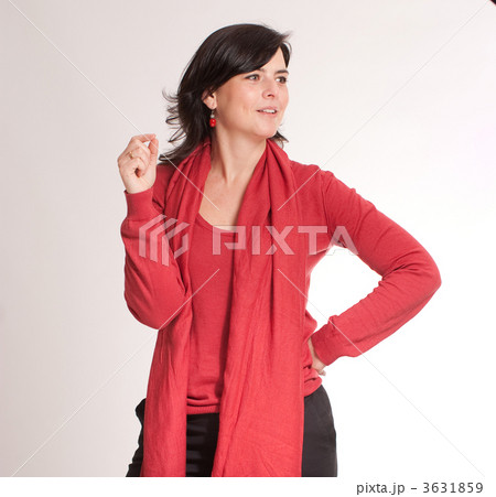 Expressive pretty brunette in red Expressive pretty brunette in red 3631859