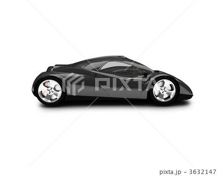 isolated black super car side view 3632147