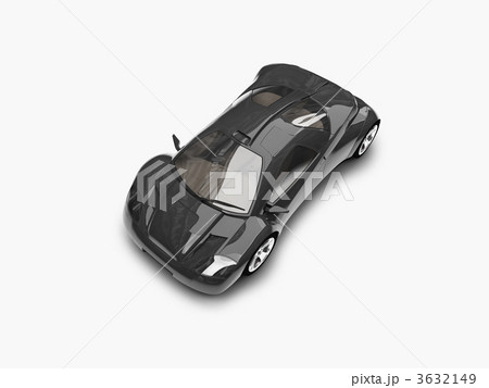 isolated black super car top view 02 3632149