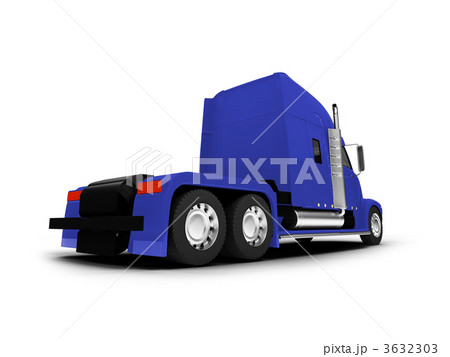 Monstertruck isolated blue back view 3632303