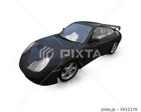 isolated black super car front view 03 3632376