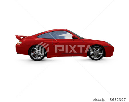 isolated red super car side view isolated red super car side view 3632397