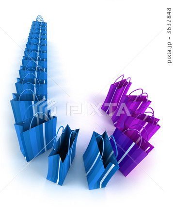 Blue and purple shopping bags queue Blue and purple shopping bags queue 3632848