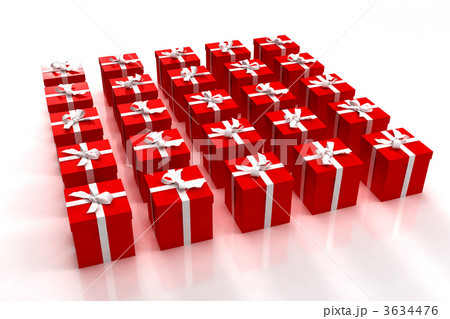 Neatly arranged red gift boxes 3634476