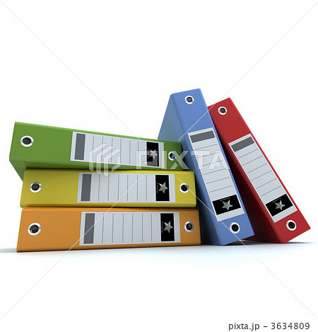 Frontal view of Color folders 3634809