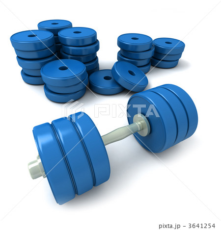 Blue dumbbells and heap of weights 3641254