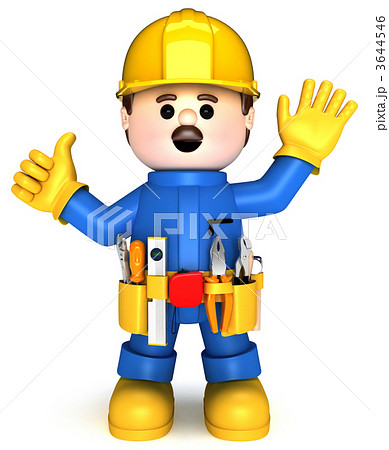 Fully equiped craftsman mascot Fully equiped craftsman mascot 3644546