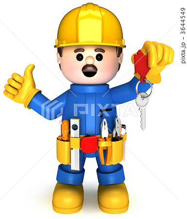Fully equiped craftsman mascot Fully equiped craftsman mascot 3644549