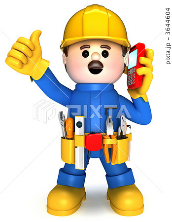Fully equiped craftsman mascot Fully equiped craftsman mascot 3644604