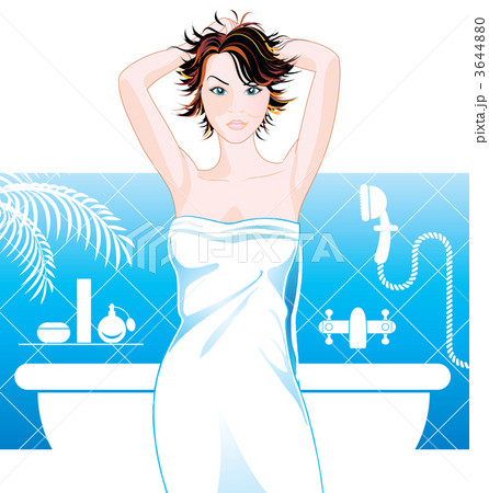 Beautiful woman in the bathroom after taking a shower 3644880