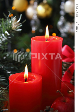 クリスマスキャンドル　クリスマスツリー　クリスマス 3657391