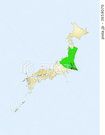 日本列島 日本地図 茨城県のイラスト素材