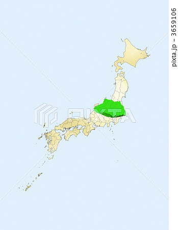 日本地図 日本列島 埼玉県のイラスト素材