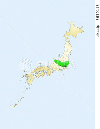 日本列島 日本地図 東京都のイラスト素材