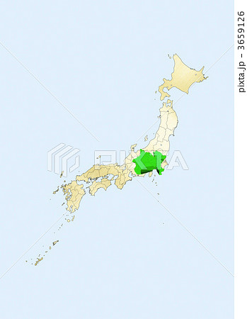日本列島 日本地図 神奈川県のイラスト素材