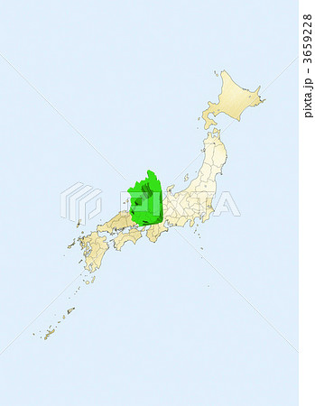 日本列島 日本地図 滋賀県のイラスト素材