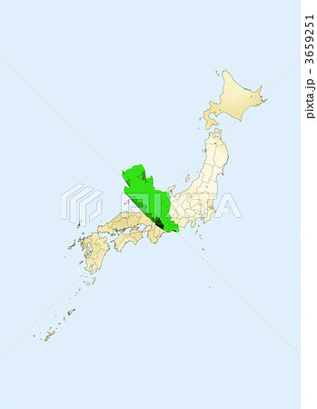 日本列島 日本地図 京都府のイラスト素材
