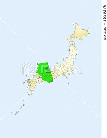 日本列島 日本地図 和歌山県のイラスト素材