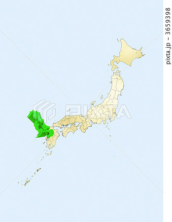 日本列島 日本地図 長崎県のイラスト素材 3659398 Pixta