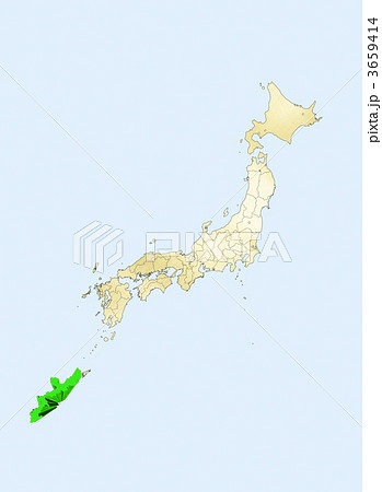 日本列島 日本地図 沖縄県のイラスト素材