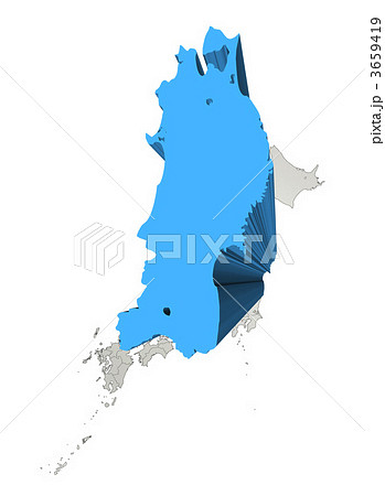 日本列島 日本地図 東北地方のイラスト素材
