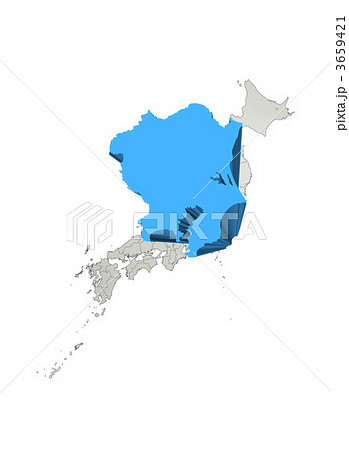 日本地図 日本列島 関東地方のイラスト素材