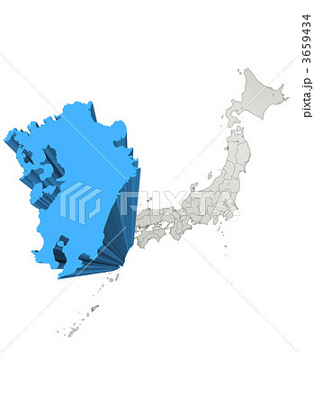 九州地方 日本地図 日本列島のイラスト素材