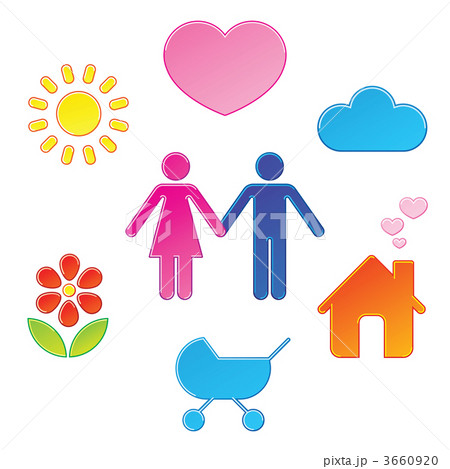 Pictograms which represent young couple Pictograms which represent young couple 3660920