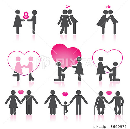 Pictograms which represent couple in love 3660975