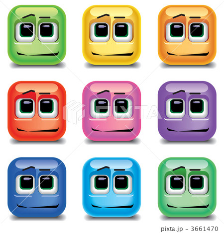 Quadrant shaped smiling balls in different colors 3661470