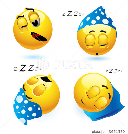 Sleeping smiley balls in different position Sleeping smiley balls in different position 3661520