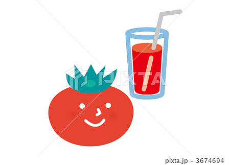 トマトジュース 挿絵 野菜ジュースのイラスト素材