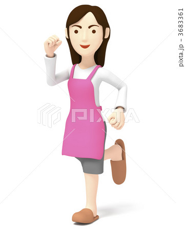 主婦　ガッツポーズ 3683361