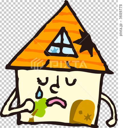 ボロボロの家のイラスト素材